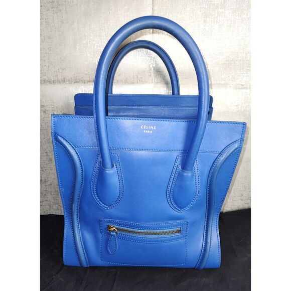 Celine Phantom Blue Leather Tote Bag READ DESCRIPTION - Picture 3 of 16
